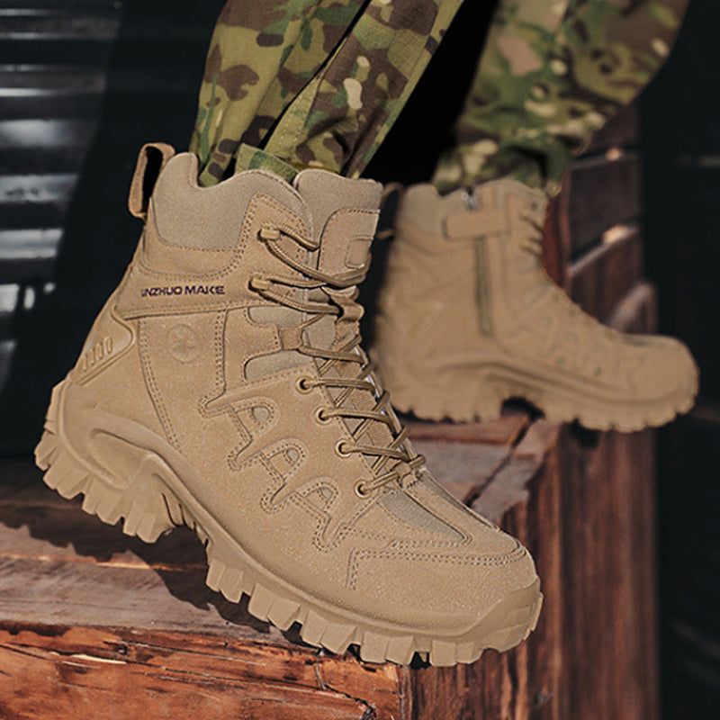 Men Ankle Support Waterproof Non-Slip Hiking Boots Anti-Puncture Anti-Sprain Work Boots