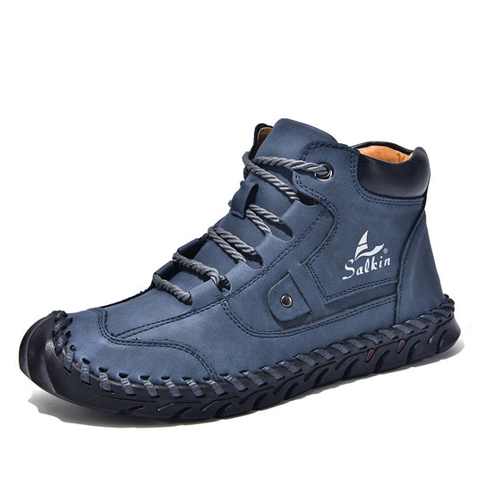 (🎁#8 Best Seller) Men’s Comfortable Orthopedic Leather Boots – Arch Support, Shock Absorbing, Wide Toe, Waterproof, Anti-Slip, Breathable, Lightweight & Handmade for Everyday & Outdoor Wear