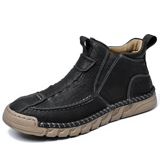 Limited Time Sale 70% OFF – Men’s Retro Leather Zip Boots Built for Comfort, Wide Toe, Arch Support, Pressure Relief, Waterproof for Every Season
