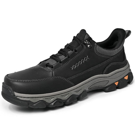 Men's Genuine Leather Casual Boots - Lace-Up, Maximum Support, Wide Toe Box with Arch Support