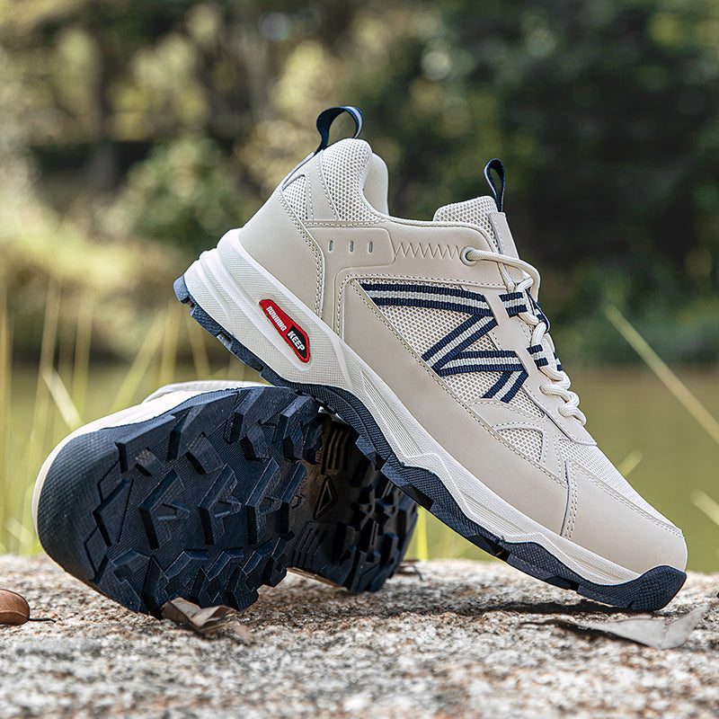 Men's Mesh Hiking Shoes - Lace-Up, Enhanced Support, Wide Toe Box with Arch Support