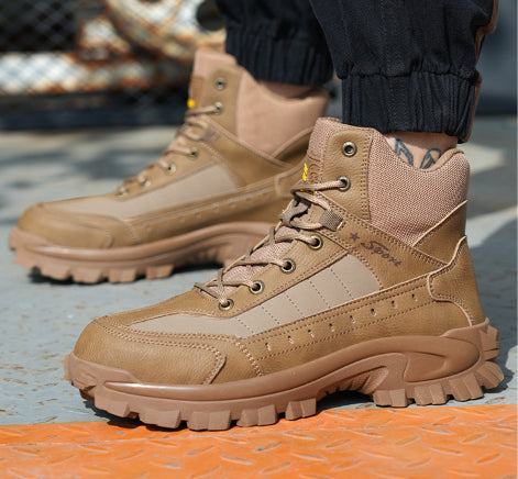 (🎁#3 Best Seller) Men's Combat Boots Orthopedic Support Hiking Boots Waterproof Anti-Puncture Work Boots