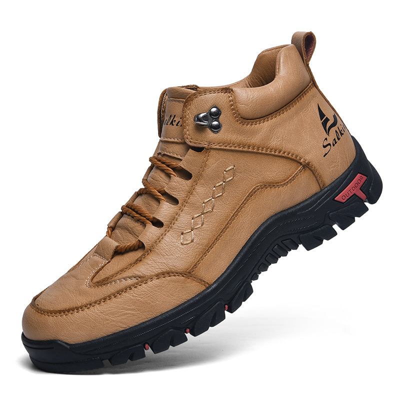 (🎁#5 Best Seller) Men’s Orthopedic Handmade Leather Driving Boots–Pressure Relief, Waterproof, Slip-Resistant, Wide Toe, Arch&Ankle Support for Everyday & Travel