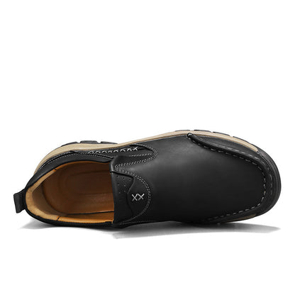 Men’s Handmade Leather Work Shoes – Arch Support, Wide Toe Box, Breathable Lining, Lightweight Protective & Slip-Resistant for Outdoor Work