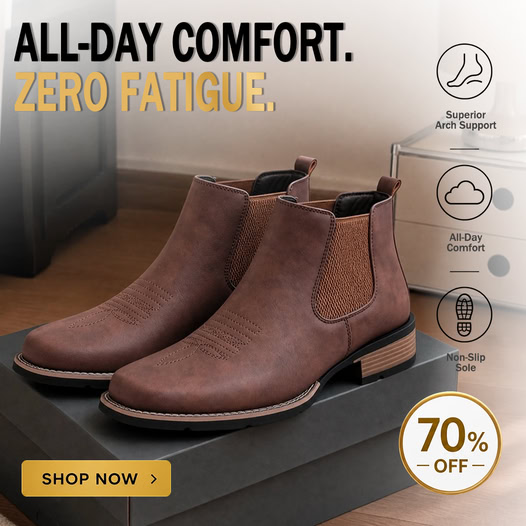 Men's Slip On Chelsea Ankle Boot - Slip-On, Waterproof, Maximum Support, Wide Toe Box with Arch Support