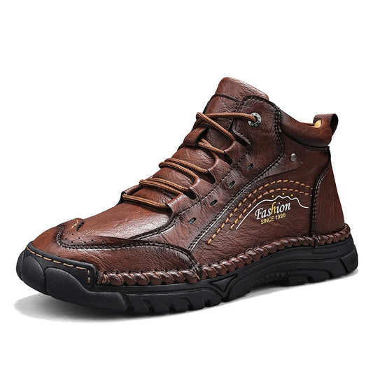 ⏰Limited-Time 70% OFF – Men’s Handmade Orthopedic Leather Boots – Wide Toe Box, Waterproof, Arch Support & Pressure Relief