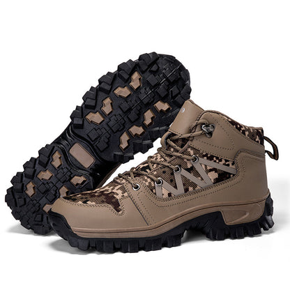 Men's Orthopedic Walking Boots - Built-In Arch Support; Ankle Support; Waterproof Leather Upper; Wide Toe; Non-Slip; Anti-Wear; Comfortable Hiking Boots