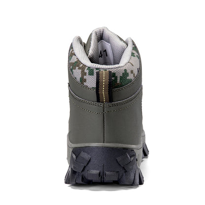 Men's Orthopedic Walking Boots - Built-In Arch Support; Ankle Support; Waterproof Leather Upper; Wide Toe; Non-Slip; Anti-Wear; Comfortable Hiking Boots