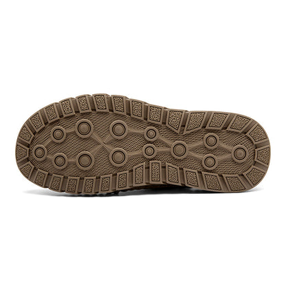 (⏰Limited Time Sale 70% OFF 🔥)Men's Premium Leather Orthopedic Sandals Handcrafted Full-Grain Leather-Closed Toe, Arch Support, Anti-Slip, Shock-Absorbing, Suitable for Riding, Gardening, Daily Errands