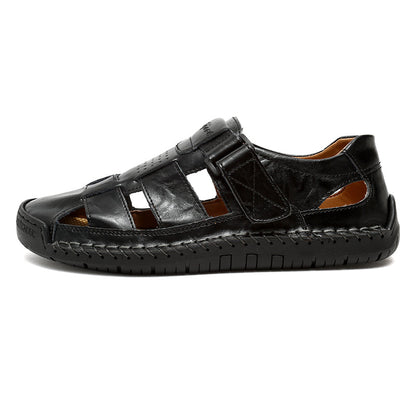 (⏰LAST DAY! 55% OFF 🔥) Men's Orthopedic Leather Fisherman Sandals | Breathable Closed-Toe Adjustable Outdoor Summer Comfort & Pain Relief