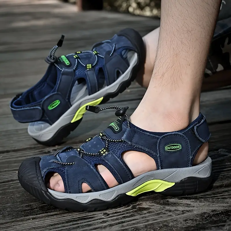Men's Slip-on Genuine Sports Sandals, Orthopedic Support, Comfortable Lightweight Durable Non-Slip Hiking Sandals