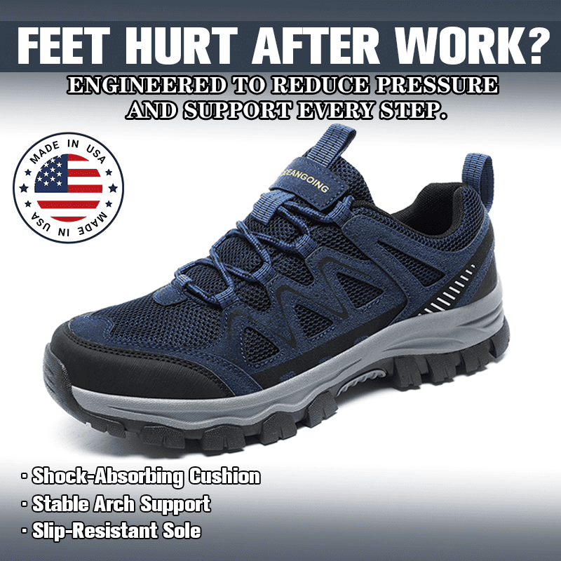 Men’s Athletic Work Shoes – Arch Support, Wide Toe Box, Breathable, Lightweight, Non-Slip, Built for Hiking & Outdoor Use