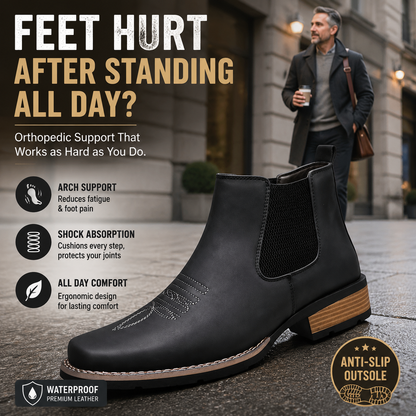 Men's Slip On Chelsea Ankle Boot - Slip-On, Waterproof, Maximum Support, Wide Toe Box with Arch Support