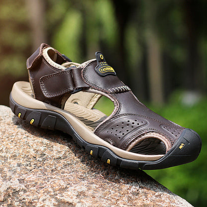 (👨‍⚕️Effect: Relieves Foot Pain) Men's Orthopedic Support Non-slip Sport Sandals Lightweight Trail Hiking Leather Sandals