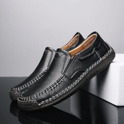 Men’s Handmade Leather Loafers – Arch Support, Wide Toe Box, Slip-On Comfort & Non-Slip Sole for Everyday Wear
