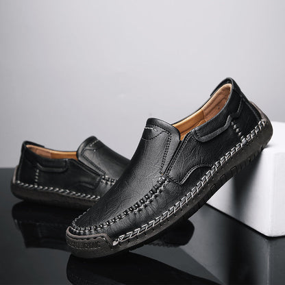 Men’s Handmade Leather Loafers – Arch Support, Wide Toe Box, Slip-On Comfort & Non-Slip Sole for Everyday Wear