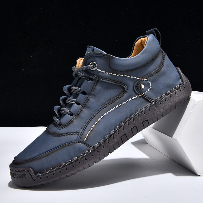 (💥Top Rated Choice) Men’s Handmade Leather Outdoor Shoes – Arch Support, Wide Fit, Comfortable, Rugged Non-Slip Sole for Work & Hiking