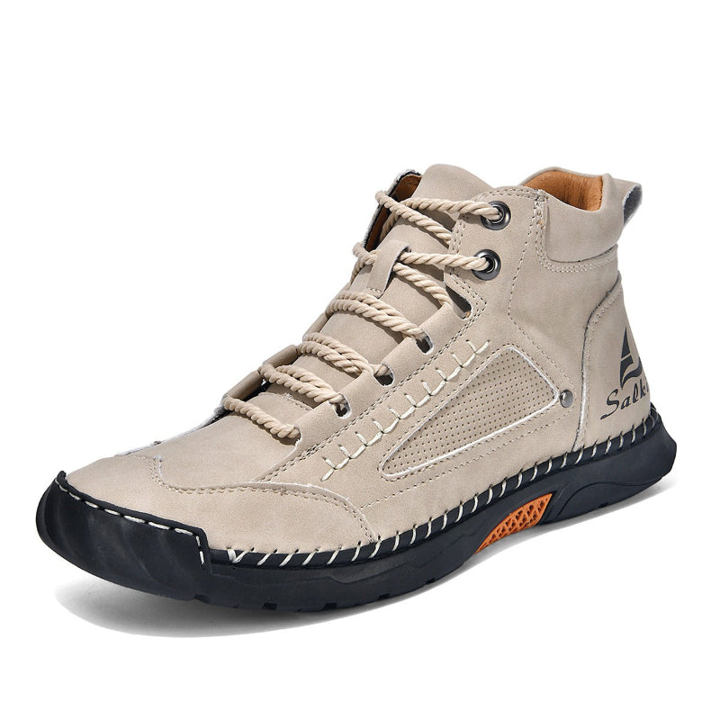 (🎁#2 Best Seller) Men's Handmade Leather Boots Waterproof Arch Support Spacious Toe Box