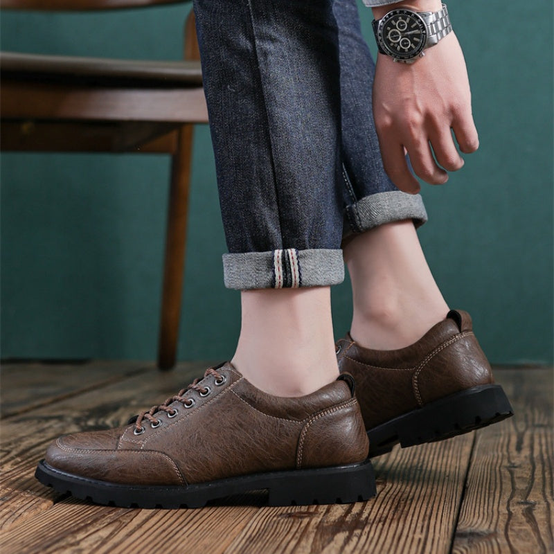 Men’s Handcrafted Leather Business Shoes – Arch Support, Height Increasing & Wide Toe Box