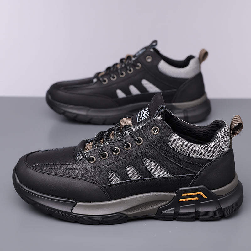 💥 12 HOURS. NO PAIN. Men’s Comfort Leather Outdoor Shoes – Arch Support, Wide Toe Box, Breathable Lining, Lightweight & Slip-Resistant for All-Day Wear