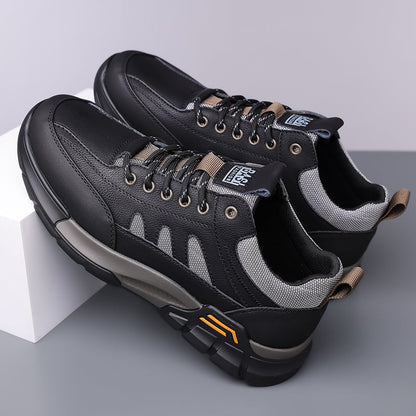 💥 12 HOURS. NO PAIN. Men’s Comfort Leather Outdoor Shoes – Arch Support, Wide Toe Box, Breathable Lining, Lightweight & Slip-Resistant for All-Day Wear