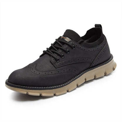 💥 12 HOURS. NO PAIN. – Men’s Vintage Leather Oxford Sneakers – Lightweight, Breathable, Arch Support, Flexible Non-Slip Sole