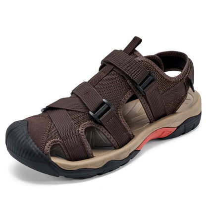 (💥Top Rated Choice) Men’s Outdoor Sport Sandals – Closed Toe, Adjustable Straps, Arch Support, Slip-Resistant for Hiking, Beach & Work