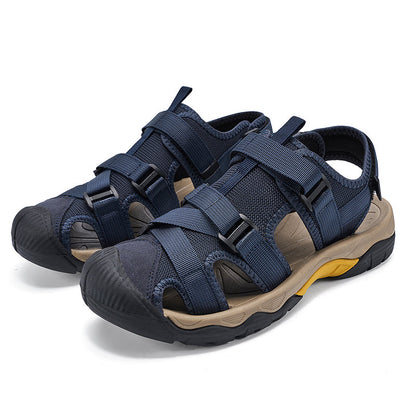 (💥Top Rated Choice) Men’s Outdoor Sport Sandals – Closed Toe, Adjustable Straps, Arch Support, Slip-Resistant for Hiking, Beach & Work