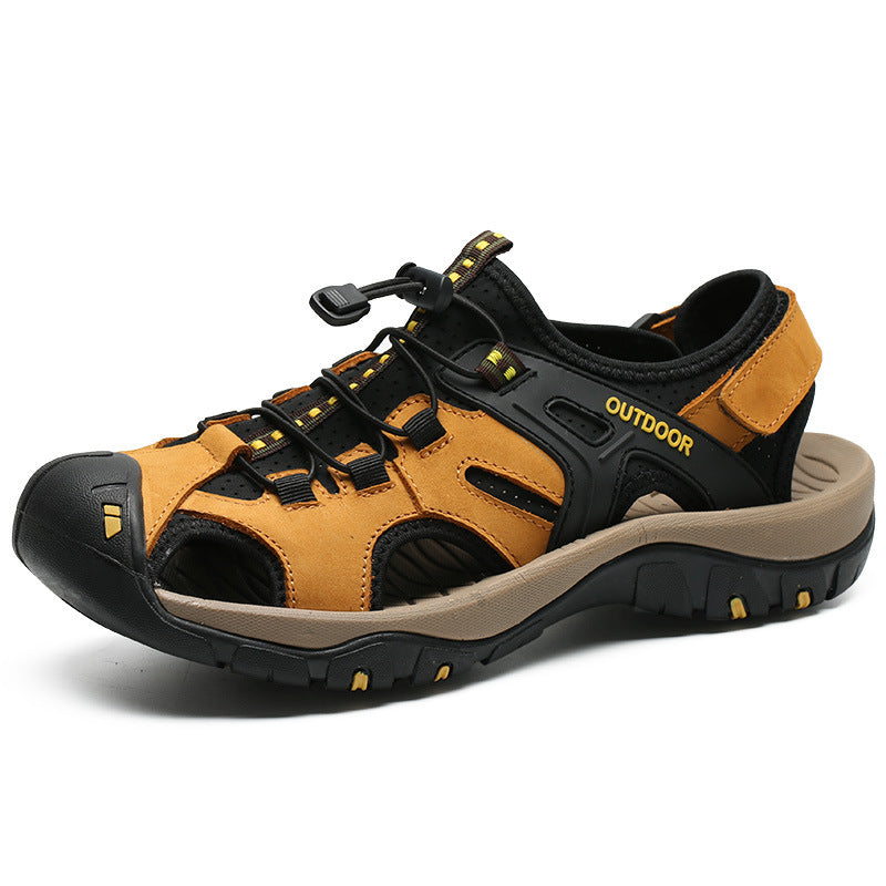 (⏳NOW ON: 53% OFF Independence Day Sale! 🔥)Men's Outdoor Sandals Sports Hiking Closed Toe Leather Athletic Sandals