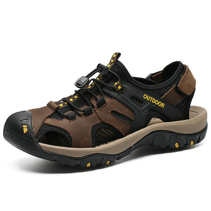 (⏳NOW ON: 53% OFF Independence Day Sale! 🔥)Men's Outdoor Sandals Sports Hiking Closed Toe Leather Athletic Sandals