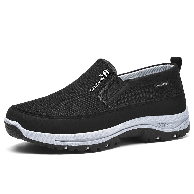 (🎁#8 Best Seller) Men's Slip-On Walking Shoes with Lightweight Cushioned Sole - Waterproof Mesh, Anti-Slip, Wide Toe, Arch Support