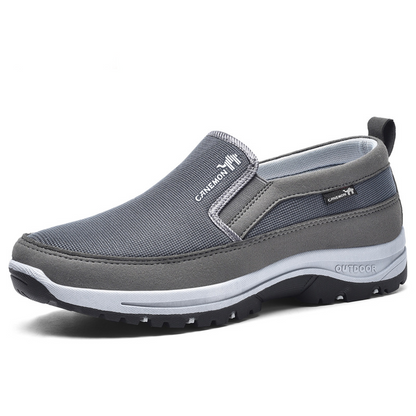 (🎁#8 Best Seller) Men's Slip-On Walking Shoes with Lightweight Cushioned Sole - Waterproof Mesh, Anti-Slip, Wide Toe, Arch Support
