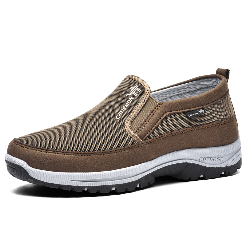 (🎁#8 Best Seller) Men's Slip-On Walking Shoes with Lightweight Cushioned Sole - Waterproof Mesh, Anti-Slip, Wide Toe, Arch Support