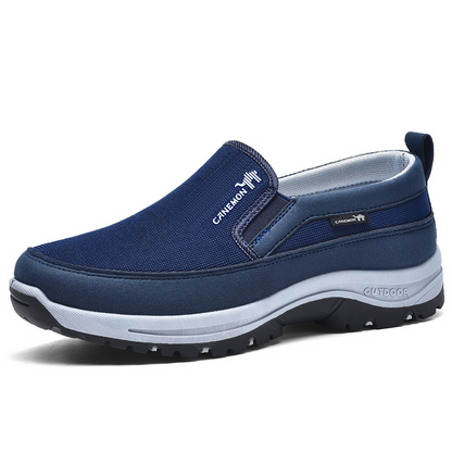 (🎁#8 Best Seller) Men's Slip-On Walking Shoes with Lightweight Cushioned Sole - Waterproof Mesh, Anti-Slip, Wide Toe, Arch Support
