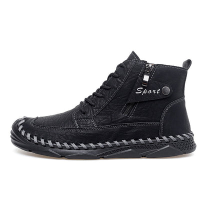 (⏰NOW ON: 70% OFF Sale! 🔥)Men’s Leather Work & Motorcycle Chukka Boots – Durable, Lightweight, Non-Slip Sole with Ankle Support for Long Rides & Long Days