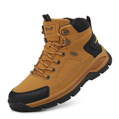 (⏰ Limited Time Sale 70% OFF 🔥) Men’s Premium Leather Hand Stitched Full-Grain Leather Boots Motorcycle Boots Work Boots Hiking Boots – Waterproof, Cut-Resistant, Anti-Slip Sole, Shock-Absorbing Arch Support, All-Day Comfort