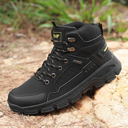(⏰ Limited Time Sale 70% OFF 🔥) Men’s Premium Leather Hand Stitched Full-Grain Leather Boots Motorcycle Boots Work Boots Hiking Boots – Waterproof, Cut-Resistant, Anti-Slip Sole, Shock-Absorbing Arch Support, All-Day Comfort