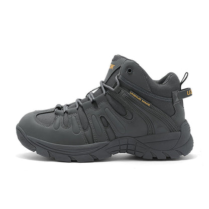 (🔥Last Day Promotion 70% OFF 🎁) Men’s Leather Hiking and Work Boots, Waterproof Lightweight Orthopedic Comfort, Slip Resistant Anti Puncture, Shock Absorbing Arch and Ankle Support, for Wet Trails Construction and Long Walks