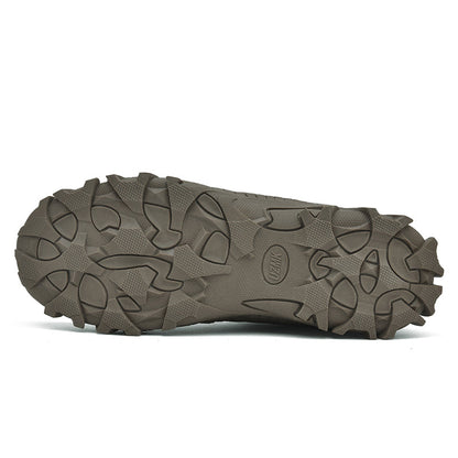 Men’s Lightweight Hiking/Work Shoes — Multi-Terrain Slip-Resistant, Breathable Quick-Dry Mesh, Shock-Absorbing Arch Support, Wide Protective Toe & Ankle Support
