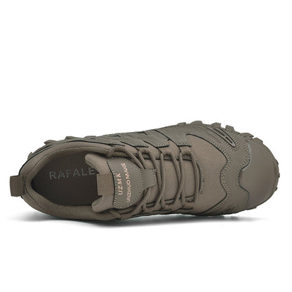 Men’s Lightweight Hiking/Work Shoes — Multi-Terrain Slip-Resistant, Breathable Quick-Dry Mesh, Shock-Absorbing Arch Support, Wide Protective Toe & Ankle Support