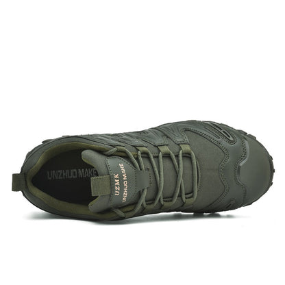 Men’s Lightweight Hiking/Work Shoes — Multi-Terrain Slip-Resistant, Breathable Quick-Dry Mesh, Shock-Absorbing Arch Support, Wide Protective Toe & Ankle Support