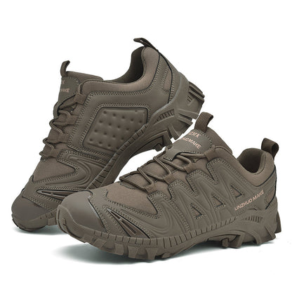 Men’s Lightweight Hiking/Work Shoes — Multi-Terrain Slip-Resistant, Breathable Quick-Dry Mesh, Shock-Absorbing Arch Support, Wide Protective Toe & Ankle Support