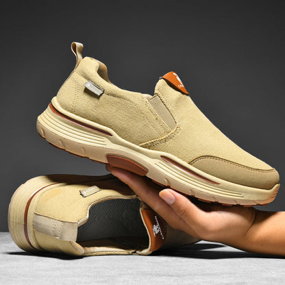 Men’s Slip-On Walking Shoes – Lightweight Cushioned Sole, Waterproof Mesh, Wide Toe Box, Arch Support & Non-Slip Traction
