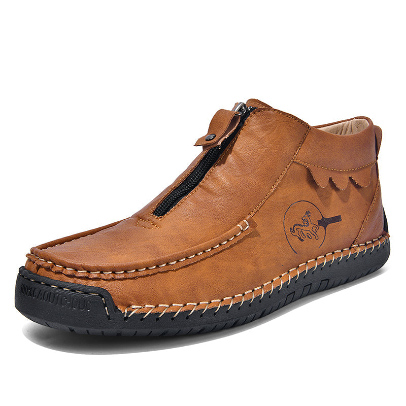 Men's Vintage Outdoor Work Boots – Orthopedic Comfort, Handcrafted Stitching, Waterproof & Non-Slip, Relieves Foot Pain