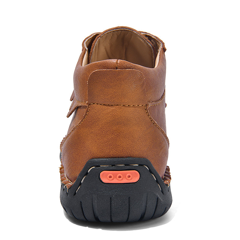 Men's Vintage Outdoor Work Boots – Orthopedic Comfort, Handcrafted Stitching, Waterproof & Non-Slip, Relieves Foot Pain