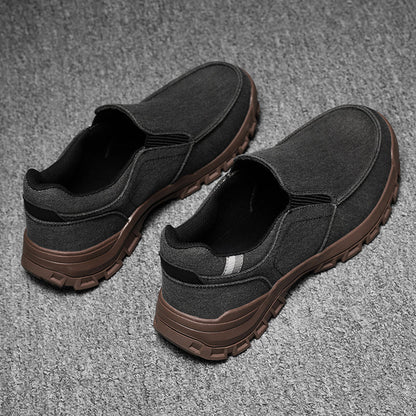 Men's Comfortable Non-Slip Pigskin Slip-On Casual Walking Shoes Outdoor Sports Shoes