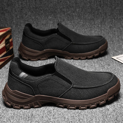 Men's Comfortable Non-Slip Pigskin Slip-On Casual Walking Shoes Outdoor Sports Shoes