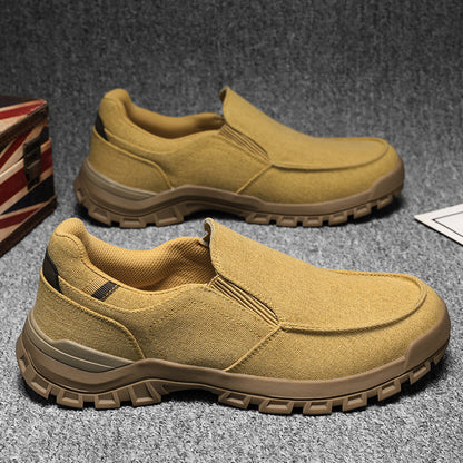 Men's Comfortable Non-Slip Pigskin Slip-On Casual Walking Shoes Outdoor Sports Shoes