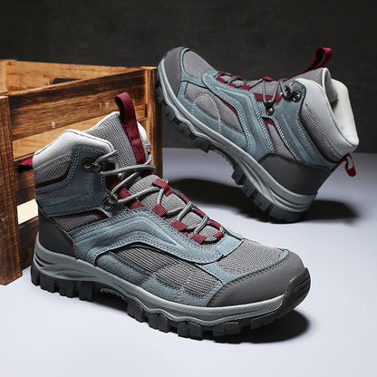 Men's Waterproof Hiking Boots - Breathable Quick-Dry Upper,Mountain Trekking & Outdoor Adventures | All-Terrain Grip & Abrasion-Proof