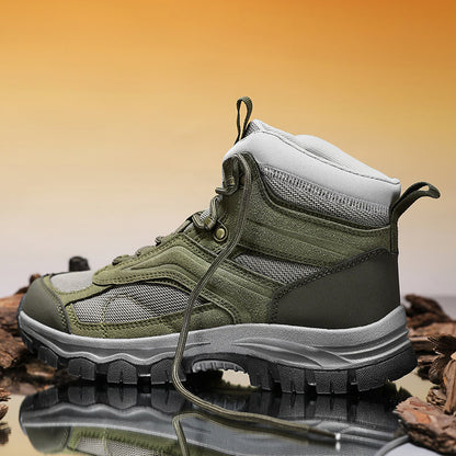 Men's Waterproof Hiking Boots - Breathable Quick-Dry Upper,Mountain Trekking & Outdoor Adventures | All-Terrain Grip & Abrasion-Proof